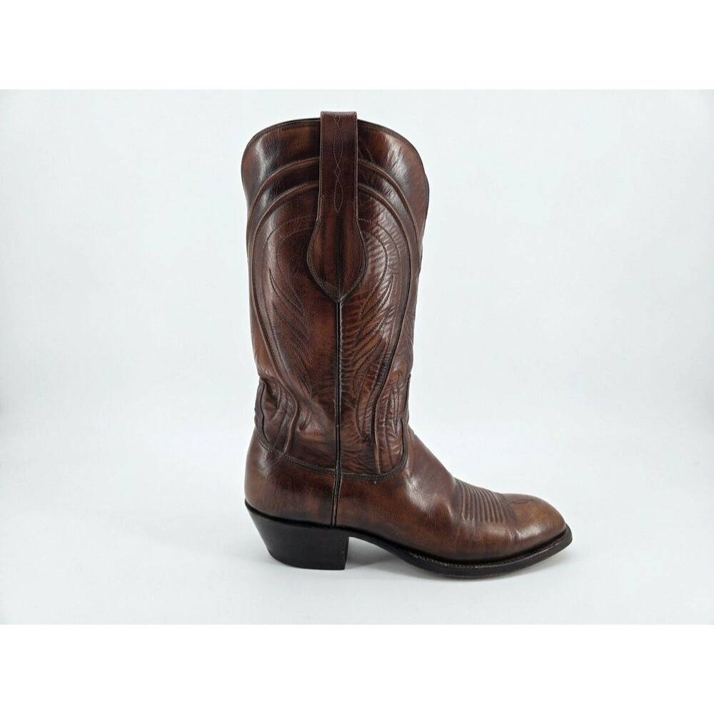 Vintage Lucchese 2083 Goatskin Cowboy Boots 9D Made in USA 70s 80s